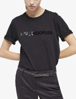 THE KOOPLES Logo-print Cotton T-shirt 9 THE KOOPLES Logo-print Cotton T-shirt -Whistles Closet Shop R04127687 BLA01 ALT02