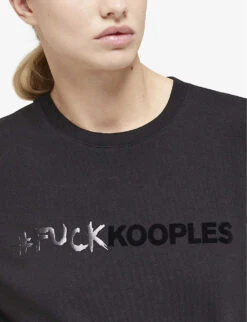 THE KOOPLES Logo-print Cotton T-shirt 11 THE KOOPLES Logo-print Cotton T-shirt -Whistles Closet Shop R04127687 BLA01 ALT04