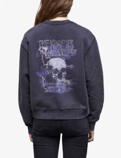 THE KOOPLES Graphic-print Cotton-jersey Sweatshirt 8 THE KOOPLES Graphic-print Cotton-jersey Sweatshirt -Whistles Closet Shop R04127689 BLA55 ALT03