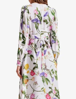 Ted Baker Marggoh Bouquet-print Recycled-polyester Maxi Dress -Whistles Closet Shop R04129692 WHITE ALT03