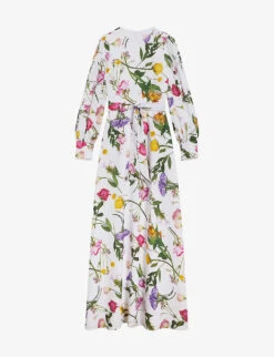 Ted Baker Marggoh Bouquet-print Recycled-polyester Maxi Dress