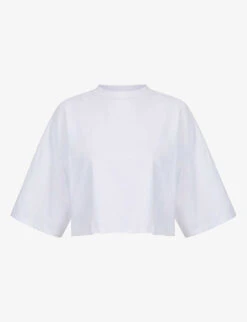 Frances Cropped Oversized Stretch-cotton T-shirt