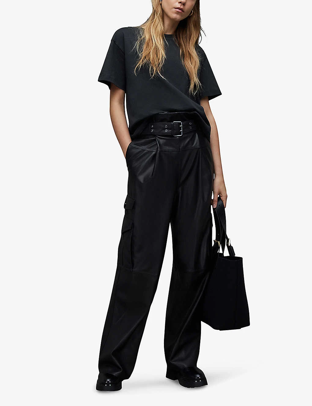 AllSaints Cygni Cut-out Organic-cotton T-shirt 2 AllSaints Cygni Cut-out Organic-cotton T-shirt - Image 2