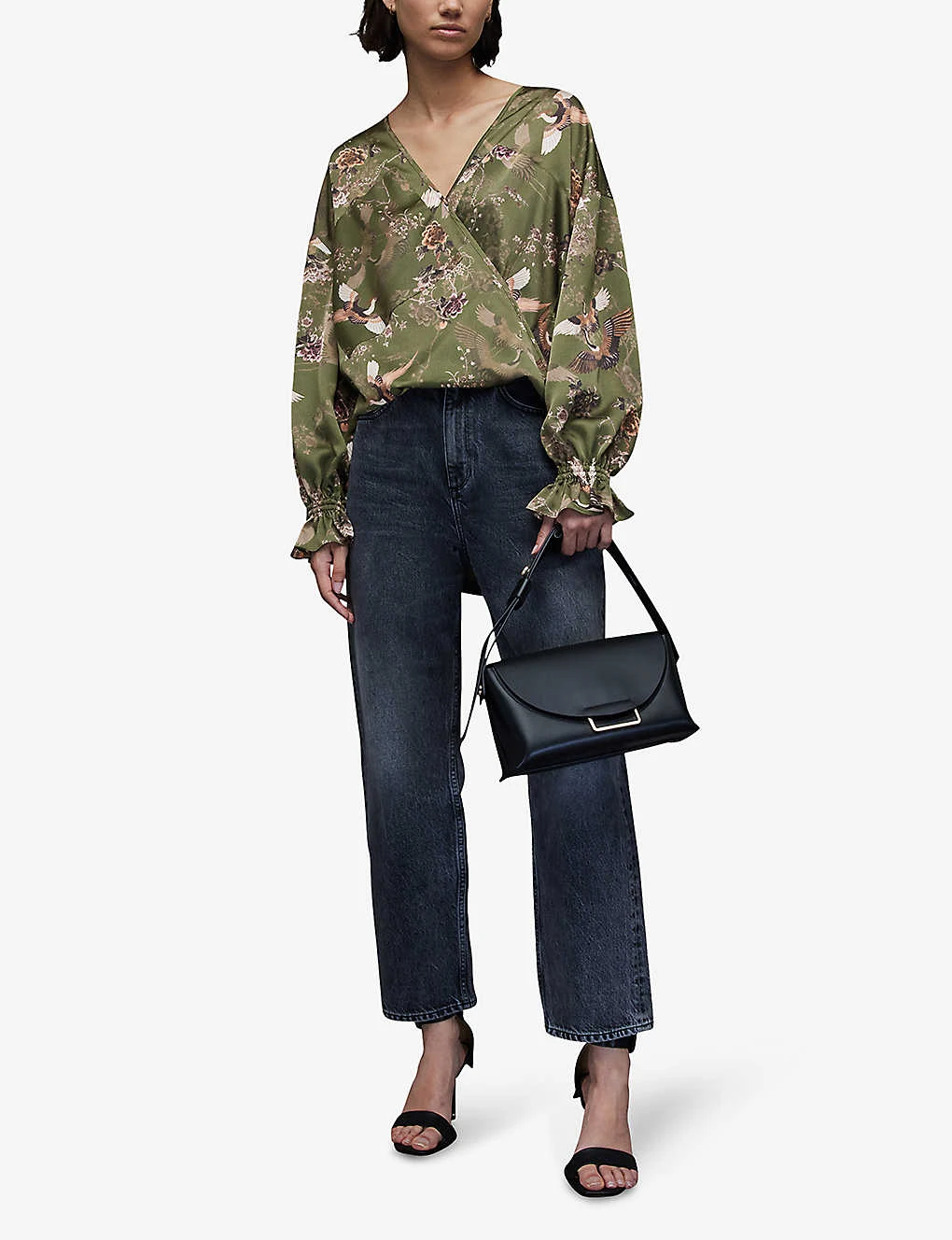 AllSaints Penny Peggy V-neck Regular-fit Recycled-polyester Top 2 AllSaints Penny Peggy V-neck Regular-fit Recycled-polyester Top - Image 2