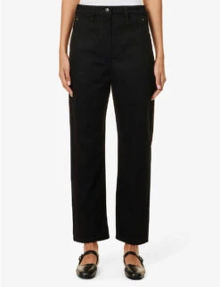 Lemaire Wide-leg Mid-rise Denim Trousers 8 Lemaire Wide-leg Mid-rise Denim Trousers -Whistles Closet Shop R04132302 BLACK ALT02