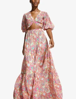 By Malina Sienna Cut-out Woven Maxi Dress 6 By Malina Sienna Cut-out Woven Maxi Dress -Whistles Closet Shop R04133211 PEONY ALT02