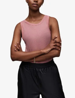 AllSaints Rina Round-neck Stretch-woven Tank Top -Whistles Closet Shop R04134780 SOFTPINK ALT02