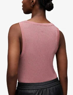 AllSaints Rina Round-neck Stretch-woven Tank Top -Whistles Closet Shop R04134780 SOFTPINK ALT03