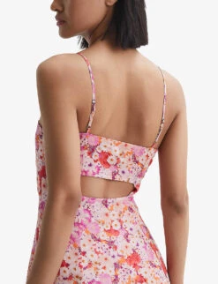 Reiss Bonnie Floral-print Woven Midi Dress 8 Reiss Bonnie Floral-print Woven Midi Dress -Whistles Closet Shop R04135031 PINKPRINT ALT03