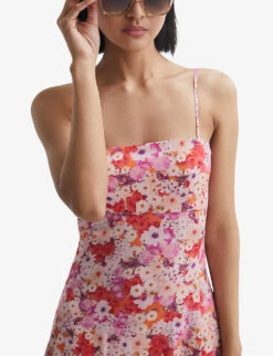 Reiss Bonnie Floral-print Woven Midi Dress 9 Reiss Bonnie Floral-print Woven Midi Dress -Whistles Closet Shop R04135031 PINKPRINT ALT04