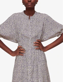 Whistles Dashed Leopard-print Woven Midi Dress 7 Whistles Dashed Leopard-print Woven Midi Dress -Whistles Closet Shop R04135049 ALT02