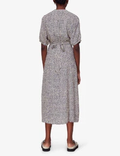 Whistles Dashed Leopard-print Woven Midi Dress 8 Whistles Dashed Leopard-print Woven Midi Dress -Whistles Closet Shop R04135049 ALT03