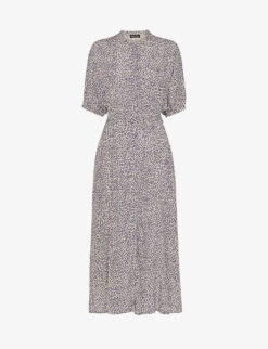 Whistles Dashed Leopard-print Woven Midi Dress