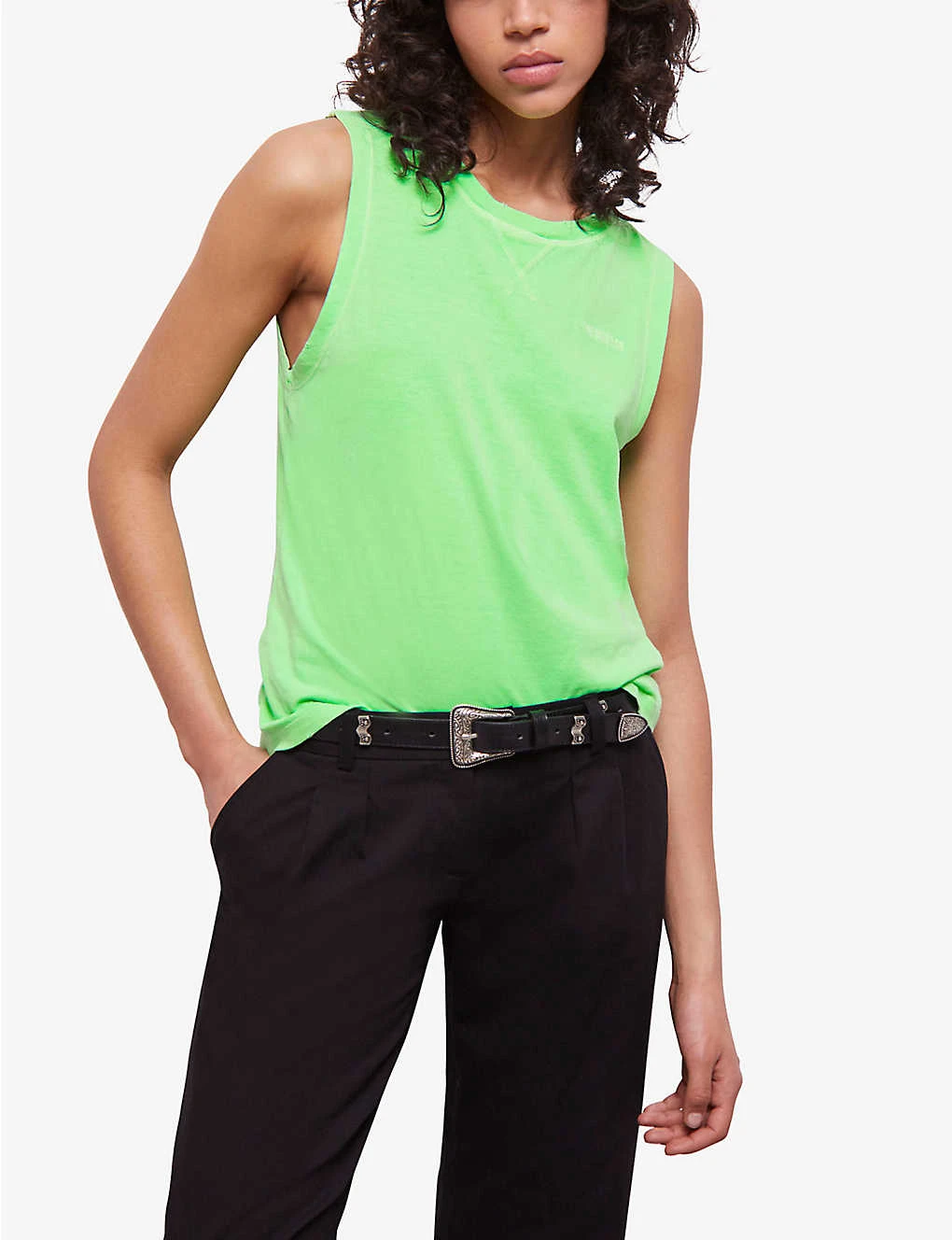 THE KOOPLES Embroidered-logo Sleeveless Cotton T-shirt 3 THE KOOPLES Embroidered-logo Sleeveless Cotton T-shirt - Image 3