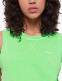 THE KOOPLES Embroidered-logo Sleeveless Cotton T-shirt 9 THE KOOPLES Embroidered-logo Sleeveless Cotton T-shirt -Whistles Closet Shop R04135417 GRN76 ALT04