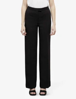 THE KOOPLES Straight-leg High-rise Crepe Trousers 7 THE KOOPLES Straight-leg High-rise Crepe Trousers -Whistles Closet Shop R04135445 BLA01 ALT02