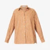 Faithfull The Brand Daija Striped Split-sides Cotton Shirt