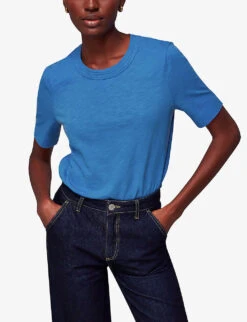 Whistles Rosa Relaxed Cotton-jersey T-shirt 7 Whistles Rosa Relaxed Cotton-jersey T-shirt -Whistles Closet Shop R04135838 BLUE ALT02