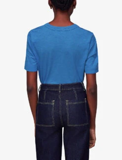 Whistles Rosa Relaxed Cotton-jersey T-shirt 8 Whistles Rosa Relaxed Cotton-jersey T-shirt -Whistles Closet Shop R04135838 BLUE ALT03