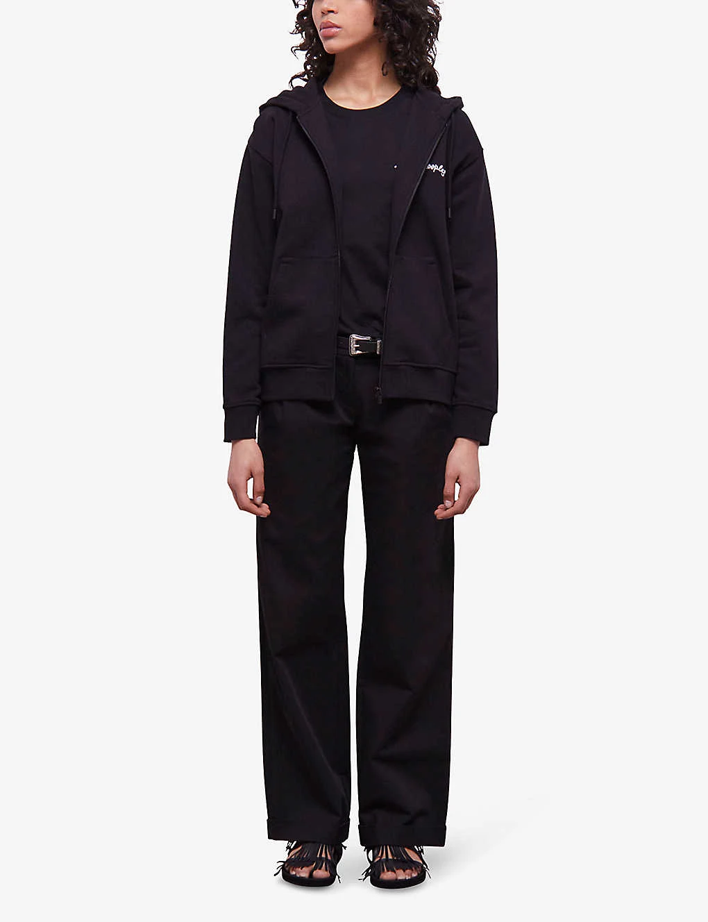 THE KOOPLES Logo-embroidered Cotton-jersey Hoody 2 THE KOOPLES Logo-embroidered Cotton-jersey Hoody - Image 2