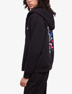 THE KOOPLES Logo-embroidered Cotton-jersey Hoody 7 THE KOOPLES Logo-embroidered Cotton-jersey Hoody -Whistles Closet Shop R04135865 BLA01 ALT02