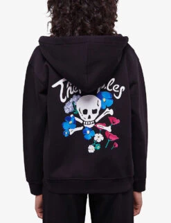 THE KOOPLES Logo-embroidered Cotton-jersey Hoody 9 THE KOOPLES Logo-embroidered Cotton-jersey Hoody -Whistles Closet Shop R04135865 BLA01 ALT04