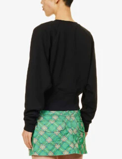 Vivienne Westwood Athletic Logo-pattern Cotton-jersey Jumper -Whistles Closet Shop R04135883 BLACK ALT03