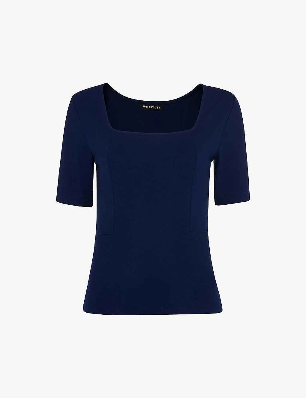 Whistles Square-neck Stretch-woven T-shirt 1 Whistles Square-neck Stretch-woven T-shirt