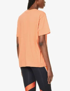 P.E NATION Heads Up Logo-print Organic-cotton T-shirt -Whistles Closet Shop R04137942 MELON ALT03