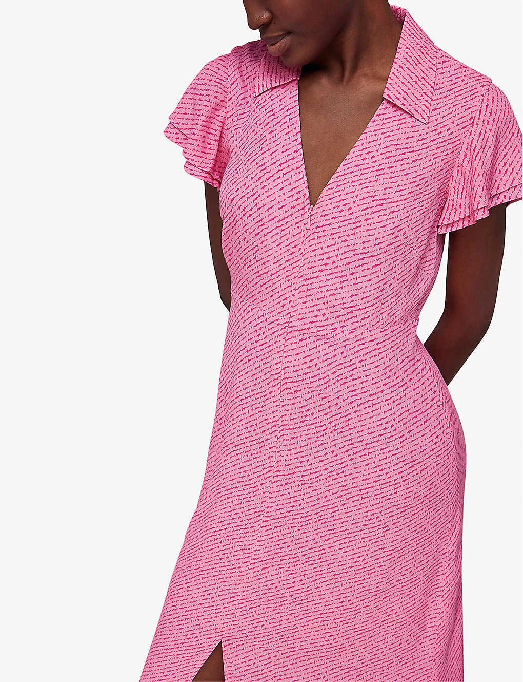 Whistles Nina Flecked-print Woven Midi Dress 3 Whistles Nina Flecked-print Woven Midi Dress - Image 3