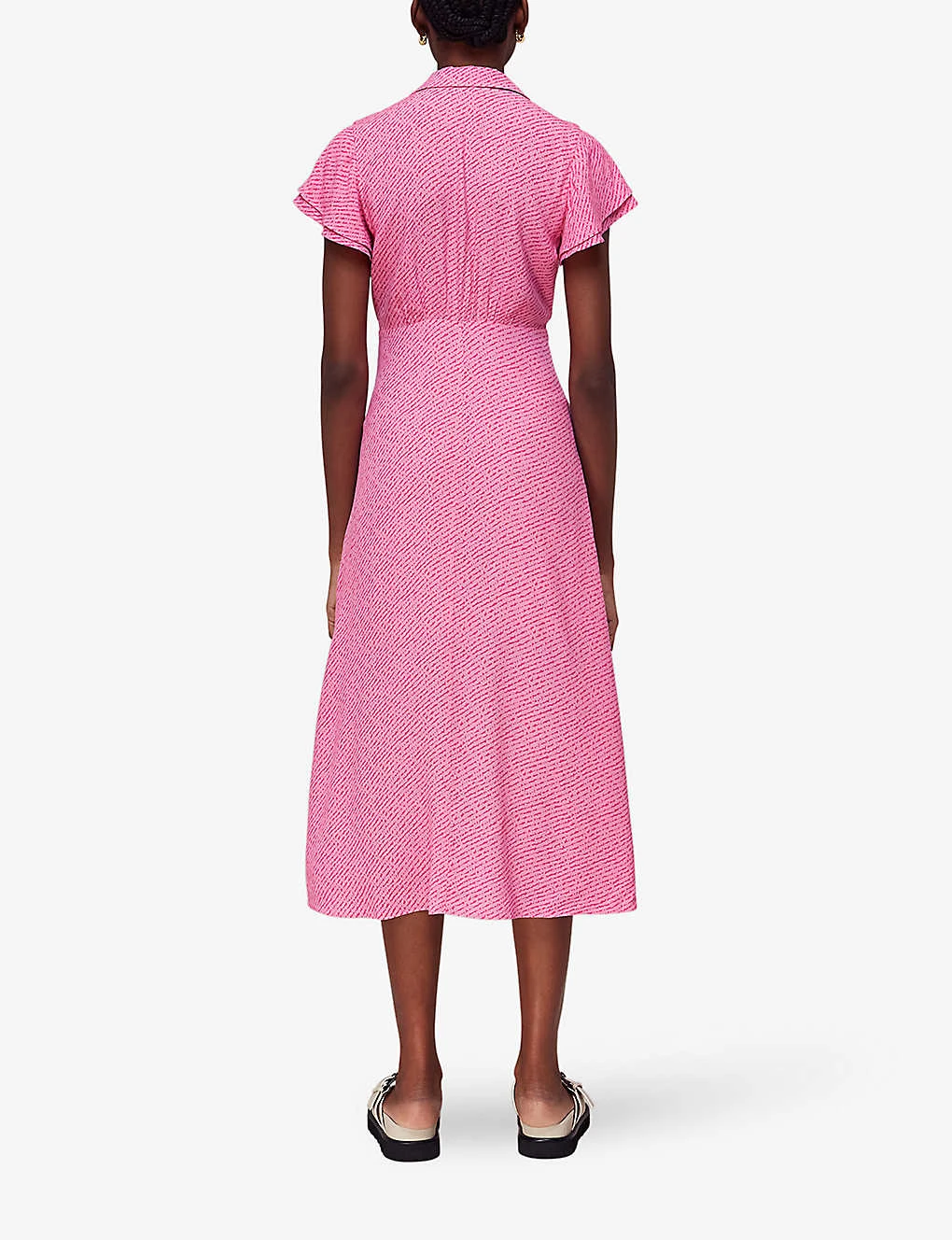 Whistles Nina Flecked-print Woven Midi Dress 4 Whistles Nina Flecked-print Woven Midi Dress - Image 4