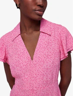 Whistles Nina Flecked-print Woven Midi Dress 9 Whistles Nina Flecked-print Woven Midi Dress -Whistles Closet Shop R04140097 MULTICOLOURED ALT04