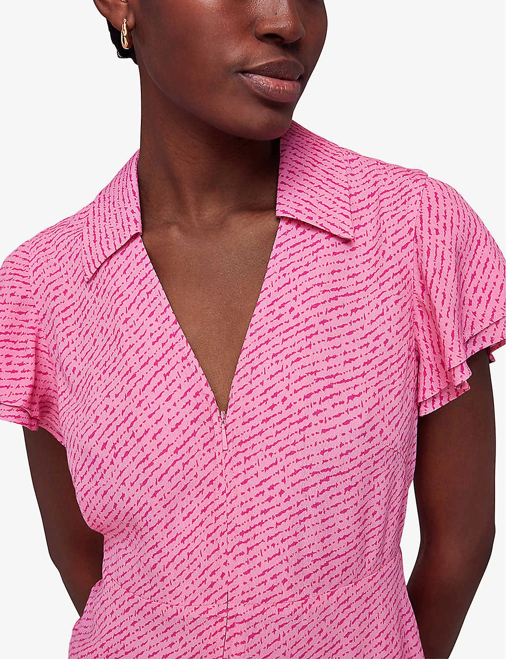 Whistles Nina Flecked-print Woven Midi Dress 5 Whistles Nina Flecked-print Woven Midi Dress - Image 5