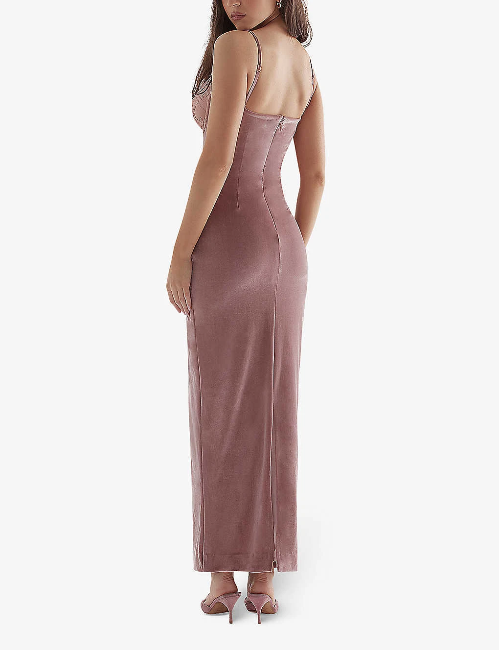 Azalea Lace-cup Stretch-velvet Maxi Dress 3 Azalea Lace-cup Stretch-velvet Maxi Dress - Image 3