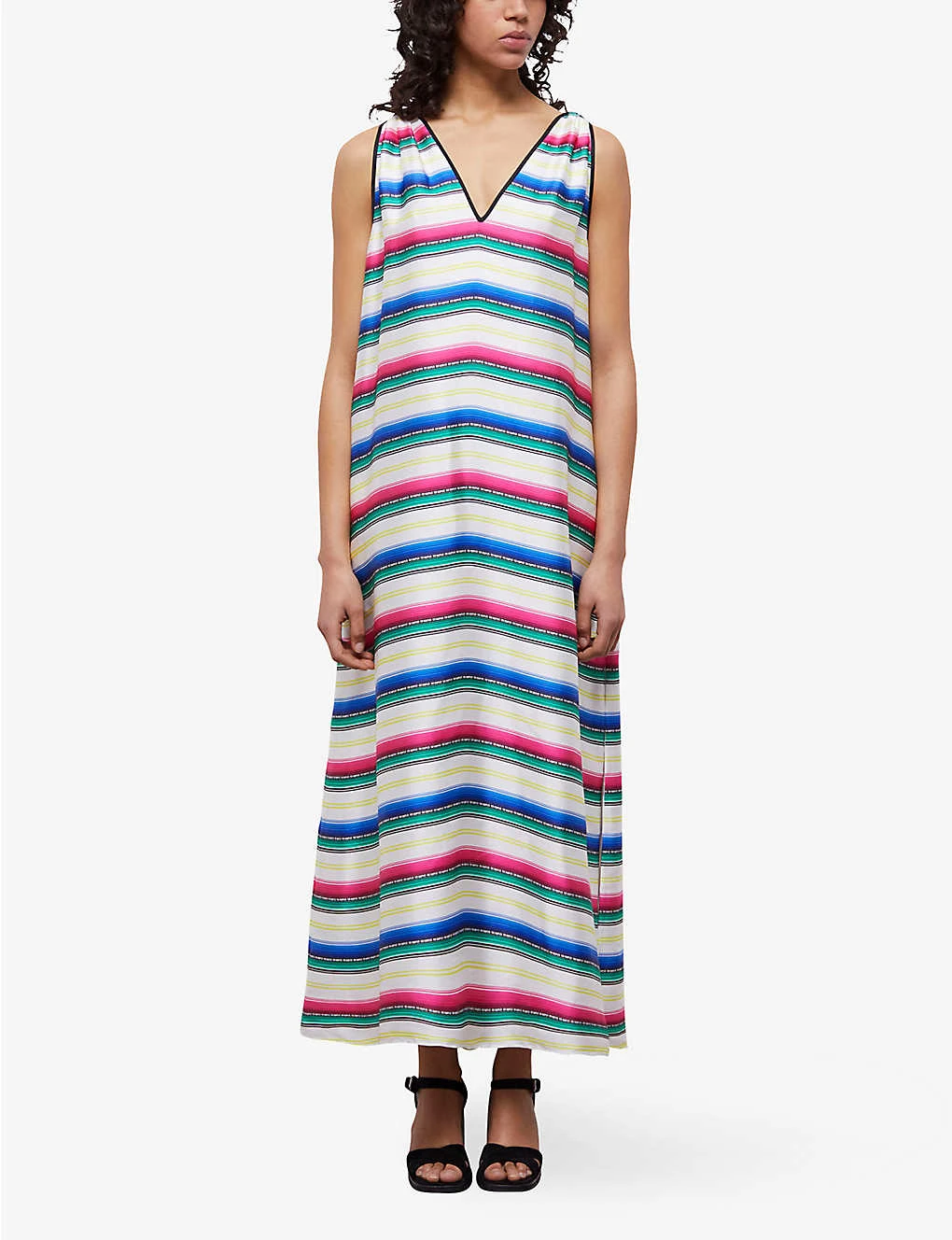 THE KOOPLES Stripe V-neck Woven Maxi Dress 2 THE KOOPLES Stripe V-neck Woven Maxi Dress - Image 2