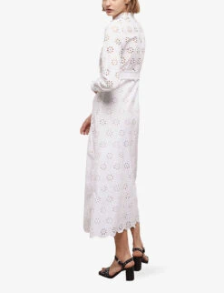 THE KOOPLES Broderie Anglaise Embroidered Cotton Midi Dress 7 THE KOOPLES Broderie Anglaise Embroidered Cotton Midi Dress -Whistles Closet Shop R04140780 WHI01 ALT02