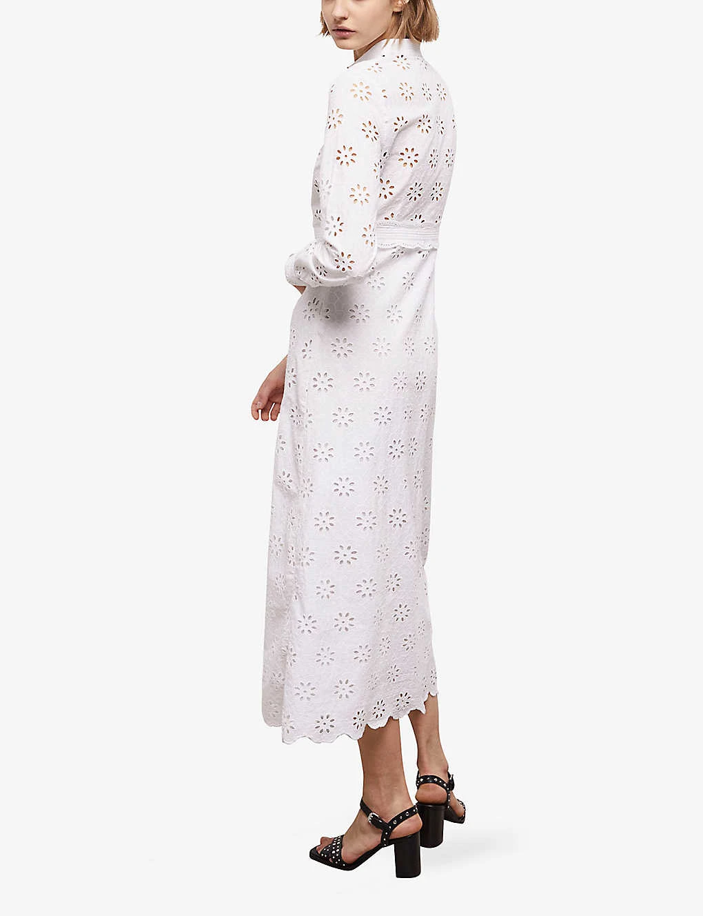 THE KOOPLES Broderie Anglaise Embroidered Cotton Midi Dress 3 THE KOOPLES Broderie Anglaise Embroidered Cotton Midi Dress - Image 3