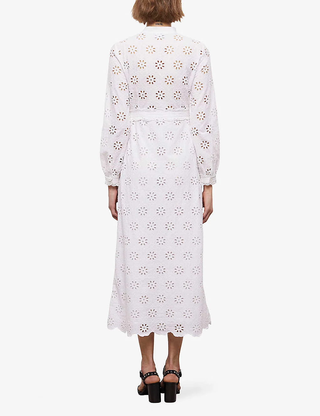 THE KOOPLES Broderie Anglaise Embroidered Cotton Midi Dress 4 THE KOOPLES Broderie Anglaise Embroidered Cotton Midi Dress - Image 4