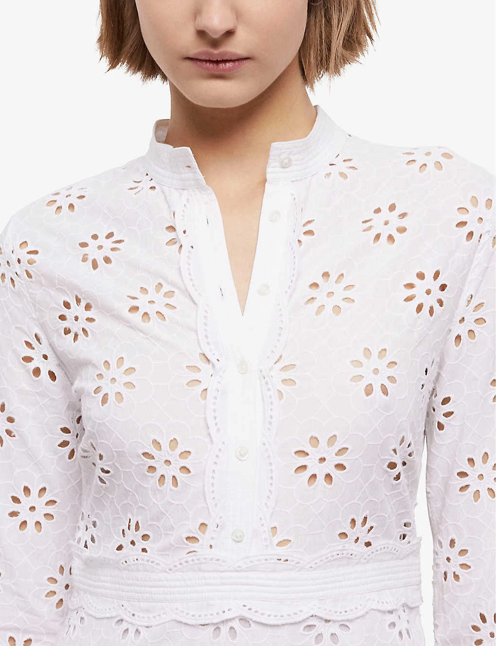 THE KOOPLES Broderie Anglaise Embroidered Cotton Midi Dress 5 THE KOOPLES Broderie Anglaise Embroidered Cotton Midi Dress - Image 5