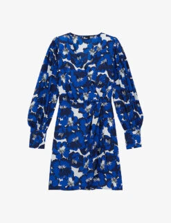 THE KOOPLES Floral-printed Silk Wrap Dress