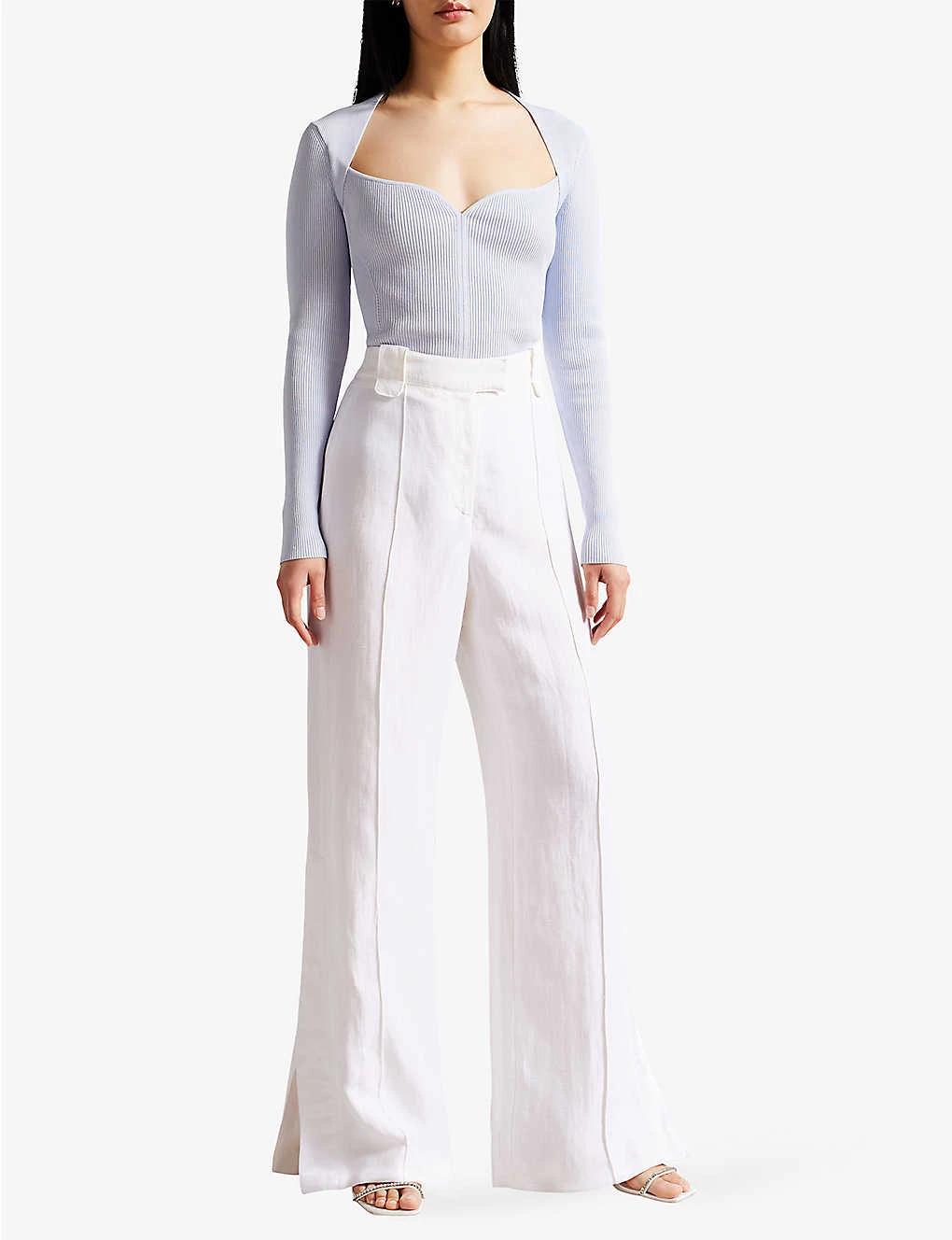 Ted Baker Astaat Wide-leg High-rise Recycled Viscose Linen-blend Trousers 2 Ted Baker Astaat Wide-leg High-rise Recycled Viscose Linen-blend Trousers - Image 2