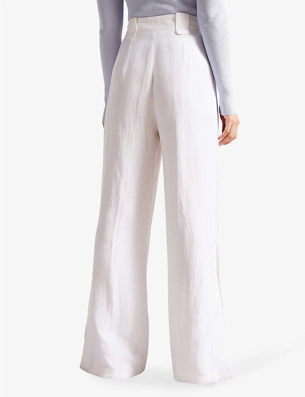 Ted Baker Astaat Wide-leg High-rise Recycled Viscose Linen-blend Trousers 4 Ted Baker Astaat Wide-leg High-rise Recycled Viscose Linen-blend Trousers - Image 4