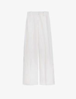 Ted Baker Astaat Wide-leg High-rise Recycled Viscose Linen-blend Trousers