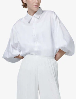 Balloon-sleeve Oversized-fit Woven Shirt 7 Balloon-sleeve Oversized-fit Woven Shirt -Whistles Closet Shop R04141927 OFFWHITE ALT02