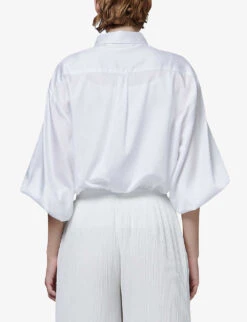 Balloon-sleeve Oversized-fit Woven Shirt 8 Balloon-sleeve Oversized-fit Woven Shirt -Whistles Closet Shop R04141927 OFFWHITE ALT03