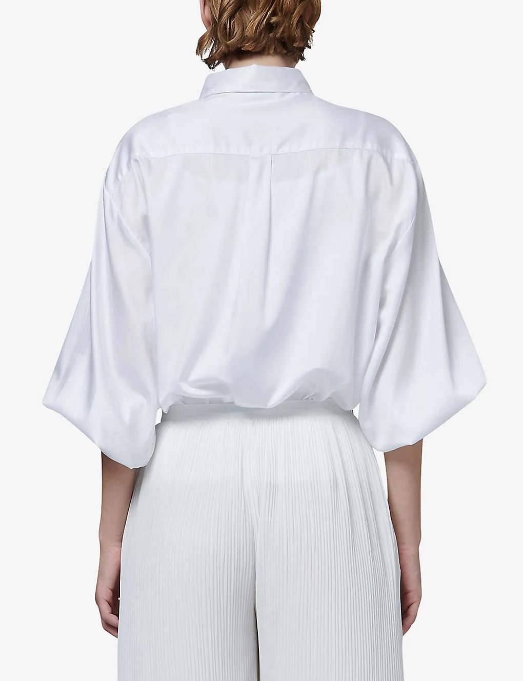 Balloon-sleeve Oversized-fit Woven Shirt 4 Balloon-sleeve Oversized-fit Woven Shirt - Image 4