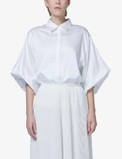 Balloon-sleeve Oversized-fit Woven Shirt 9 Balloon-sleeve Oversized-fit Woven Shirt -Whistles Closet Shop R04141927 OFFWHITE ALT04
