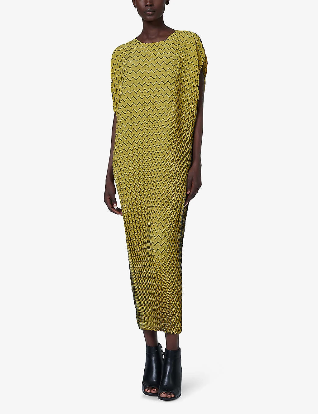 Zig Zag-pint Plissé Woven Midi Dress 2 Zig Zag-pint Plissé Woven Midi Dress - Image 2