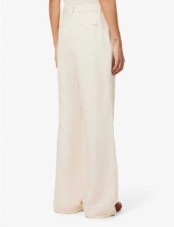 Paige Monette Straight-leg High-rise Linen And Rayon-blend Trousers 8 Paige Monette Straight-leg High-rise Linen And Rayon-blend Trousers -Whistles Closet Shop R04144119 ANTIQUEPAPER ALT03