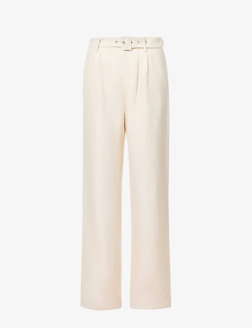 Paige Monette Straight-leg High-rise Linen And Rayon-blend Trousers 1 Paige Monette Straight-leg High-rise Linen And Rayon-blend Trousers